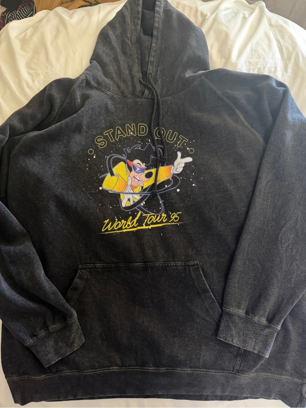 Disney Goofy Movie Stand Out Graphic Hoodie - Vintage look, acid wash. Size 2XL